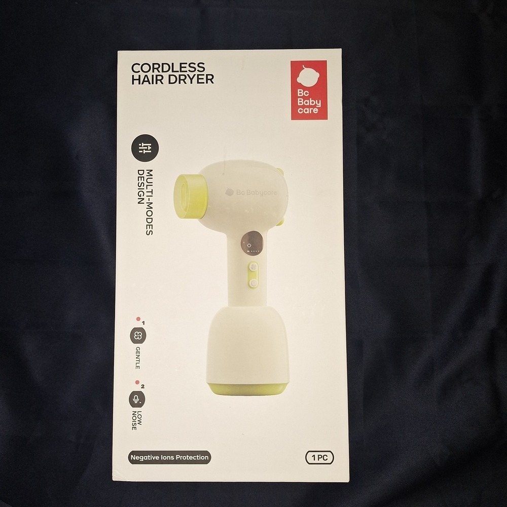 Bc Babycare Gentle Cordless Hair Dryer for Baby and Kids, Quiet Portable New